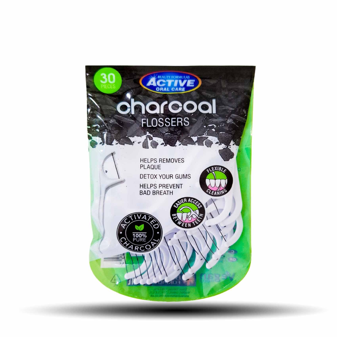 ACTIVE ADV MINT WAXED CHARCOAL FLOSSER 30S